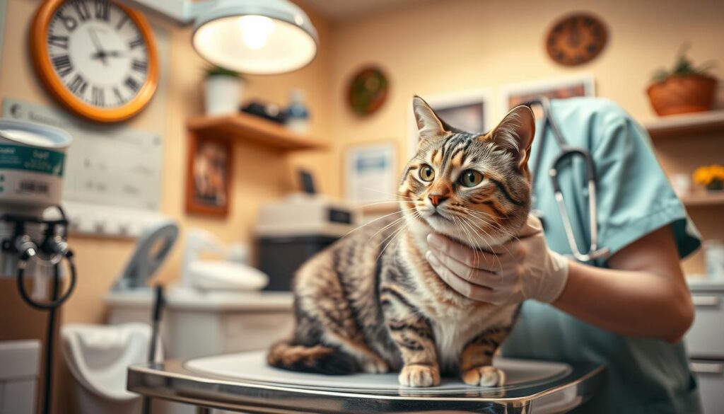 Routine veterinary care for senior cat health checks