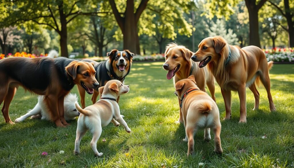 introducing puppy to older dogs