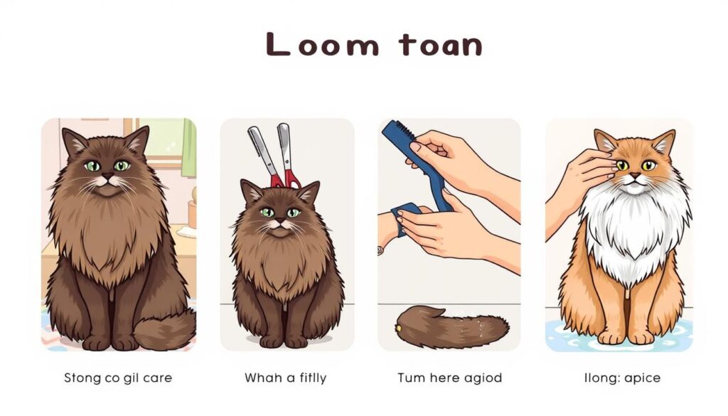 long-haired cat grooming steps