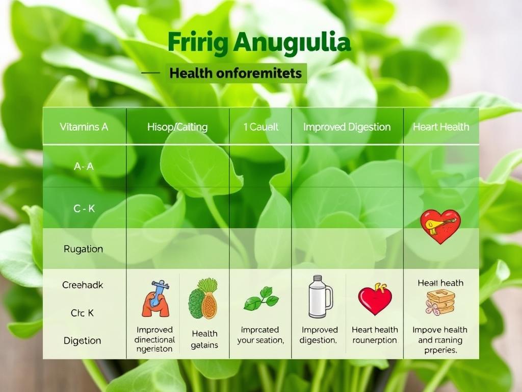 Arugula health benefits table Arugula health benefits table