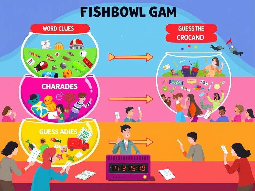 Fishbowl Game scoring and phases